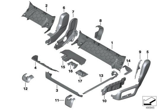 Genuine BMW 52207955886 G05 G07 Trim Pivot Point Inner SCHWARZ (Inc. X7) | ML Performance US US Car Parts