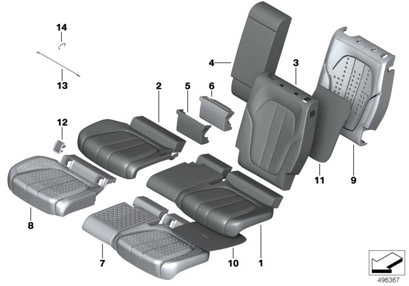Genuine BMW 52208493773 G05 G07 Cover, Backrest, Center, Leather, Upper TARTUFO (Inc. X5 40i & X7) | ML Performance US US Car Parts
