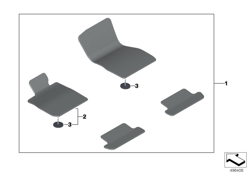 Genuine BMW 51478096714 G15 F92 F91 Floor Mat, Driver Side (Inc. 840iX, M850iX & M8) | ML Performance US US Car Parts