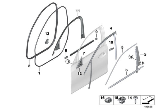 Genuine BMW 51337485820 G20 G21 Trim, Window Frame, Upper, Door Fr Right BLACK (Inc. 320iX, 320dX & 320i 1.6) | ML Performance US US Car Parts