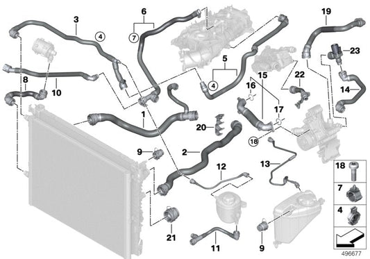 Genuine BMW 17129895915 G32 G30 G31 Hose Radiator-Water Pump (Inc. 530iX, 730i & 520i) | ML Performance US US Car Parts