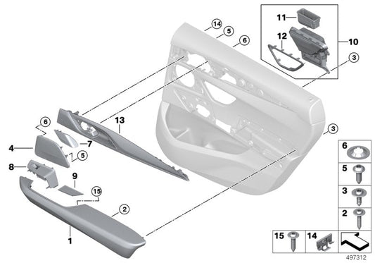 Genuine BMW 51429460282 G32 Trim, Door, Piano Varnish, Rear Right (Inc. 630iX, 630dX & 640dX) | ML Performance US US Car Parts