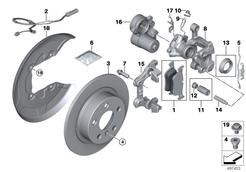 Genuine BMW 34206895443 F39 F40 F44 Calliper Carrier (Inc. X1 & X2 18dX) | ML Performance US US Car Parts