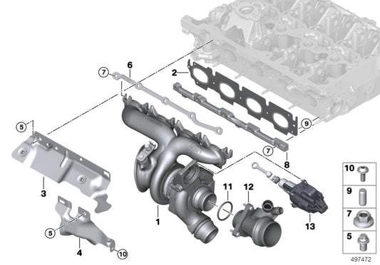 Genuine BMW 11658631904 G29 G02 Turbocharger With Exhaust Manifold (Inc. X3) | ML Performance US US Car Parts