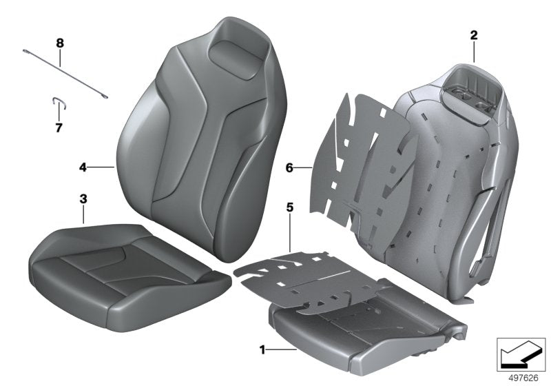 Genuine BMW 52107940598 G14 G15 Cover Backrest Leather Right COGNAC (Inc. 840dX, 840i & 840iX) | ML Performance US US Car Parts