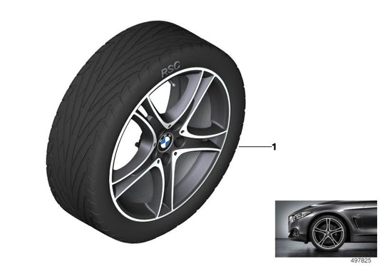 Genuine BMW 36110077823 F40 F44 Tpm Tire And Wheel, Summer, Orbitgrey 225/40R18 92Y (Inc. 120dX, 118d & 116d) | ML Performance US US Car Parts