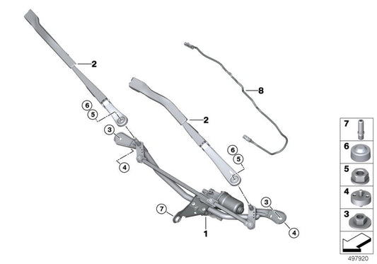 Genuine BMW 61617427899 G20 G21 Wiper Arm, Passenger's Side LL (Inc. 330dX, 320iX & M340iX) | ML Performance US US Car Parts
