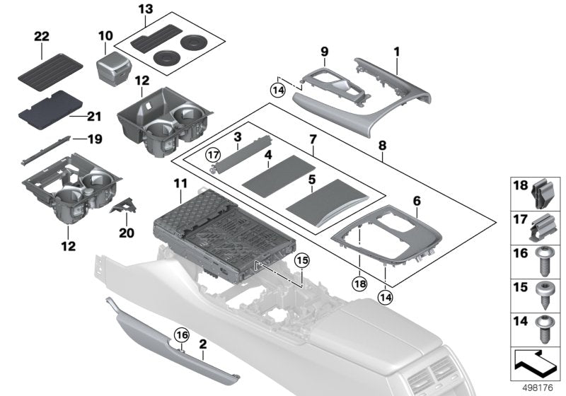 Genuine BMW 51169301738 G11 TriCover, Center, Aluminum (Inc. 740dX, 725Ld & 750Li) | ML Performance US US Car Parts