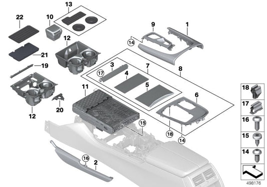 Genuine BMW 51169301738 G11 TriCover, Center, Aluminum (Inc. 740dX, 725Ld & 750Li) | ML Performance US US Car Parts