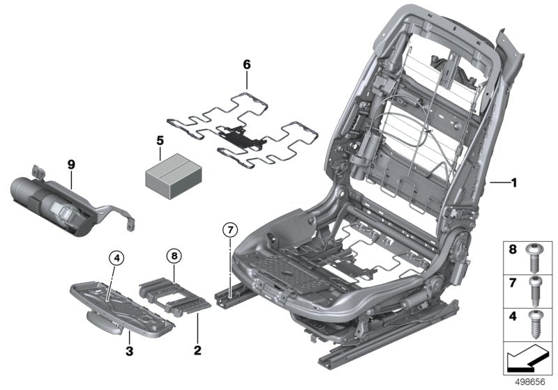 Genuine BMW 52107351865 F83 Seat Mech. Assembly, Sport Seat, Left (Inc. 430iX, M4 & 420d) | ML Performance US US Car Parts