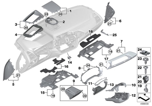 Genuine BMW 51456817903 G02 G01 Cover, Dashboard, Left SCHWARZ (Inc. X3) | ML Performance US US Car Parts