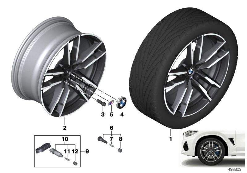 Genuine BMW 36118059722 Disk Wheel, Light Alloy, In Orbitgrey 10JX20 ET39 (Inc. X3 M & X4 M) | ML Performance US US Car Parts
