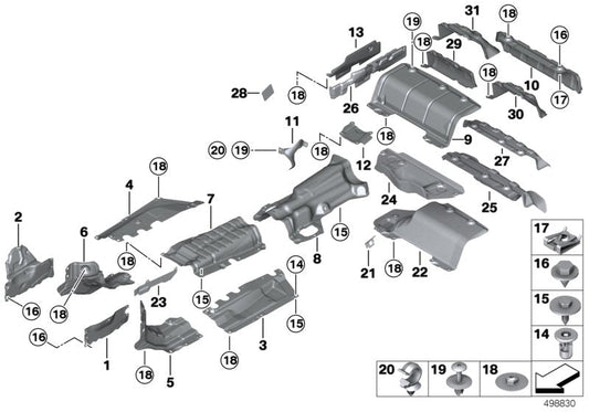 Genuine BMW 51487414341 Heat Insulator Rear Silencer (Inc. 435dX, 330i & 435iX) | ML Performance US US Car Parts