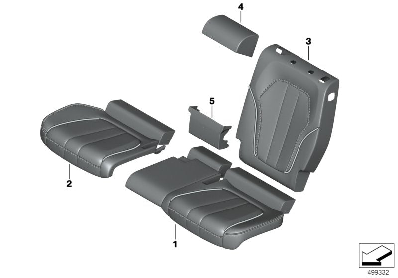 Genuine BMW 52208493807 G05 G07 Cover For Comfort Seat, Leather WEISS/BLAU (Inc. X5 & X7 M50dX) | ML Performance US US Car Parts