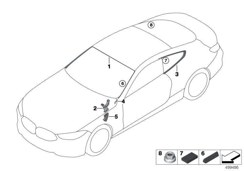 Genuine BMW 51377456083 F92 G15 Cover Panel For Side Window Glass Left GLANZSCHWARZ (Inc. 840iX, 840i & M850iX) | ML Performance US US Car Parts
