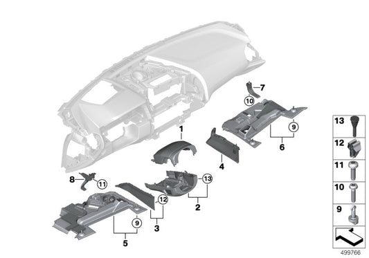 Genuine BMW 51457941022 F93 G16 F91 Trim Panel, Footwell, Airbag, Passenger (Inc. 840dX, 840iX & M8) | ML Performance US US Car Parts