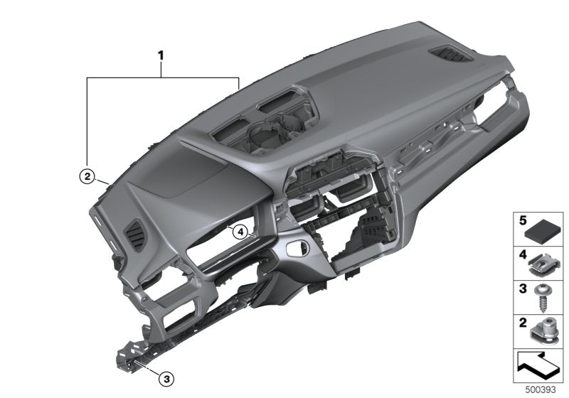 Genuine BMW 51458099049 F39 Dashb.Head-Up Displ.W/Ornamental Seam SCHWARZ/BLAU (Inc. X2 28i & X1) | ML Performance US US Car Parts