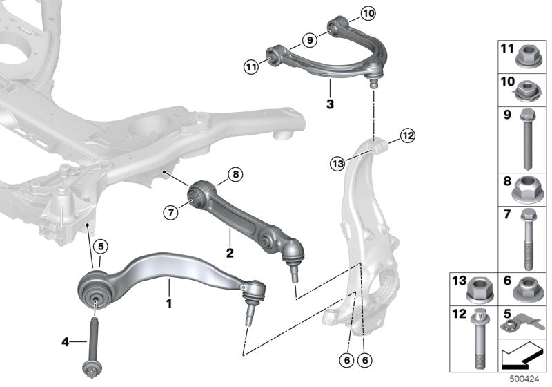 Genuine BMW 31106886909 G14 G16 G15 Left Tension Strut With Rubber Mounting (Inc. 840i) | ML Performance US US Car Parts
