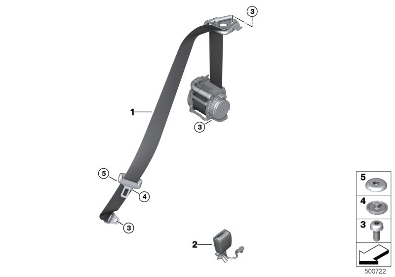 Genuine BMW 72118076152 F92 G14 Upper Belt Rear Right M (Inc. 840dX, M850iX & M8) | ML Performance US US Car Parts