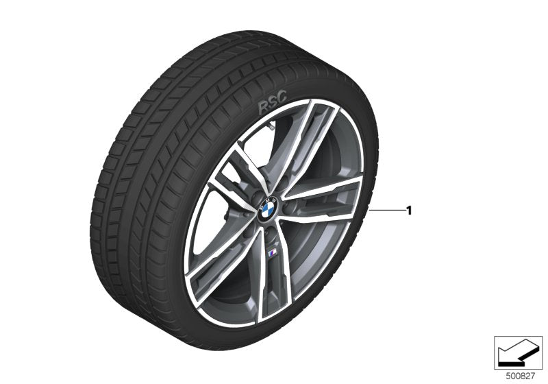 Genuine BMW 36112471503 F40 F44 Tpm Wwt Ferric Grey Burnished 225/45R17 91H (Inc. 120dX, 228iX & 118d) | ML Performance US US Car Parts
