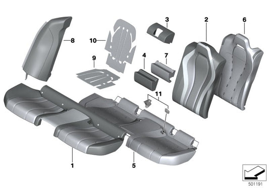 Genuine BMW 52207940672 F93 G16 Side Finisher, Leather, Right SCHWARZ (Inc. 840dX, 840iX & M8) | ML Performance US US Car Parts