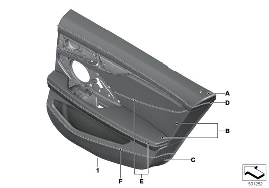 Genuine BMW 51427997082 G16 Door Lining Leather Rear Right INDIVIDUAL (Inc. 840dX, 840i & M850iX) | ML Performance US US Car Parts