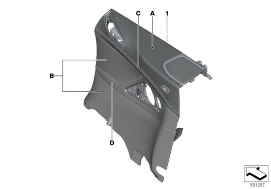 Genuine BMW 51417996776 G14 Lateral Trim Panel Leather Rear Right INDIVIDUAL (Inc. 840iX, 840i & M850iX) | ML Performance US US Car Parts