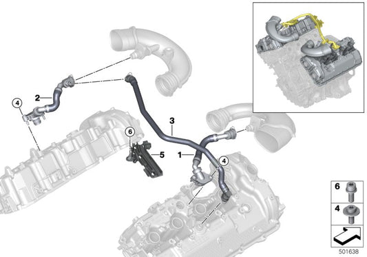 Genuine BMW 11158669133 G14 G15 Vent Pipe ZYL. 5-8 (Inc. 750LiX, Alpina B7 & M850iX) | ML Performance US US Car Parts