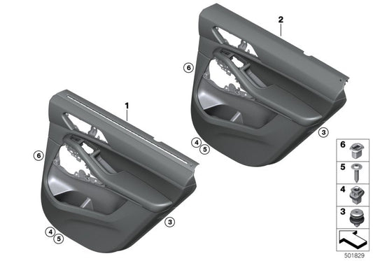 Genuine BMW 51429474067 G05 Door Trim Panel, Rear, Left SCHWARZ (Inc. X5) | ML Performance US US Car Parts