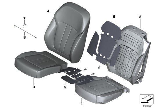 Genuine BMW 52207488234 G07 Foam Element, Comfort Backrest, Right (Inc. X7) | ML Performance US US Car Parts
