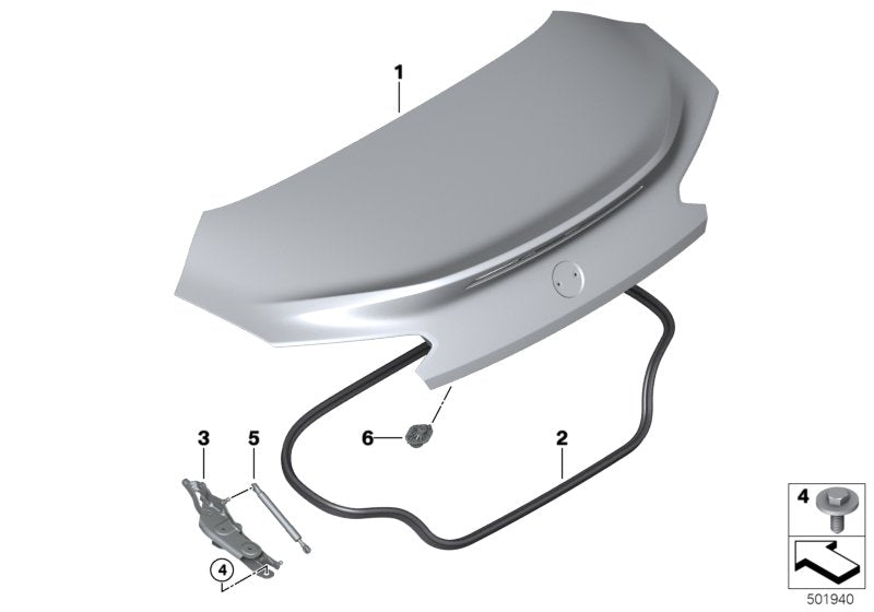Genuine BMW 41009464052 G29 Right Trunk Lid Hinge (Inc. Z4 M40i, Z4 30i & Z4 20i) | ML Performance US US Car Parts
