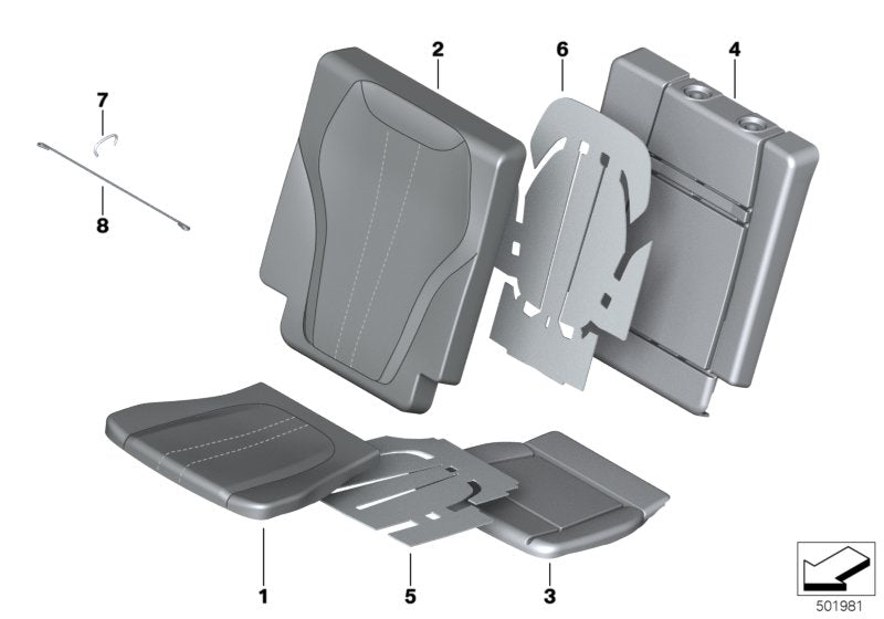Genuine BMW 52207932366 G07 Cover For Comfort Backrest,Leather Right ELFENBEINWEISS (Inc. X7) | ML Performance US US Car Parts