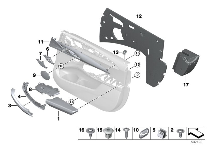 Genuine BMW 51418093514 G01 G02 TriCover, Door, Alu, Front Right RHOMBICLE (Inc. X4) | ML Performance US US Car Parts