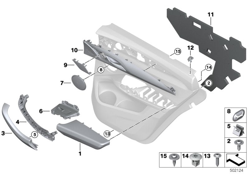 Genuine BMW 51427940370 G01 G02 Door Trim Piece, Rear Right SCHWARZ (Inc. X4) | ML Performance US US Car Parts