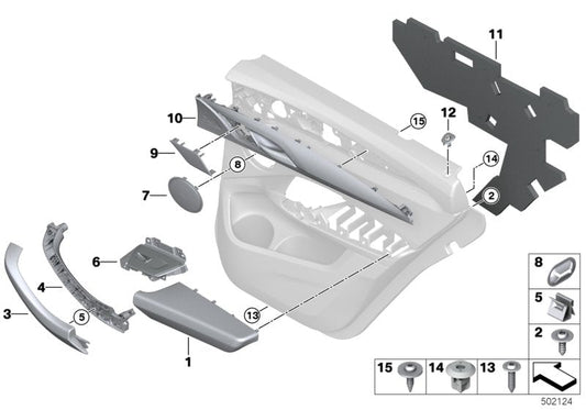 Genuine BMW 51428747327 Trim Door Aluminum Carbon, Left (Inc. X3 M & X4 M) | ML Performance US US Car Parts