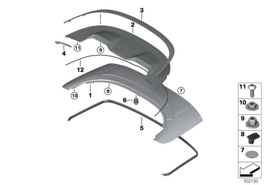 Genuine BMW 51177464470 G14 Molding, Folding Top Lid CHROM (Inc. 840dX, 840i & 840iX) | ML Performance US US Car Parts
