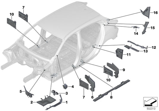Genuine BMW 41009482608 F40 F44 Moulded Part,Entrance Outside,Front Rig. (Inc. M135iX, 116d & 218i) | ML Performance US US Car Parts