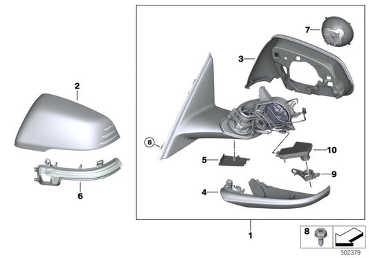 Genuine BMW 51169448564 F44 Outside Mirror Heated With Memory,Right SHADOW-LINE (Inc. 220d, M235iX & 218i) | ML Performance US US Car Parts