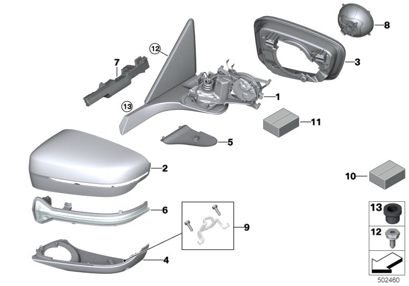 Genuine BMW 51168080263 F93 F92 F91 Heated Outside Mirror, Memory Bus, Left SHADOW-LINE (Inc. M8) | ML Performance US US Car Parts