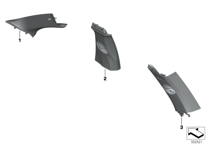 Genuine BMW 51437994293 G06 Trim, A-Pillar, Alcantara, Left NACHTBLAU (Inc. X6) | ML Performance US US Car Parts