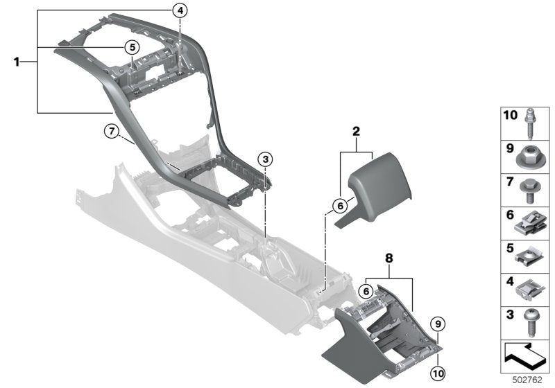 Genuine BMW 51166996375 G14 F92 G15 Cover Centre Console, Rear TARTUFO (Inc. M850iX, 840i & M8) | ML Performance US US Car Parts
