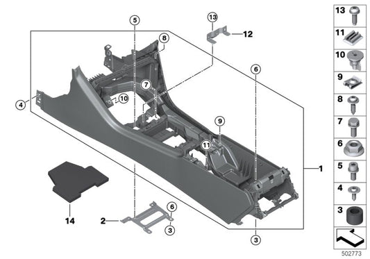 Genuine BMW 51166996347 G14 G16 G15 Center Console TARTUFO (Inc. 840dX, 840iX & M850iX) | ML Performance US US Car Parts