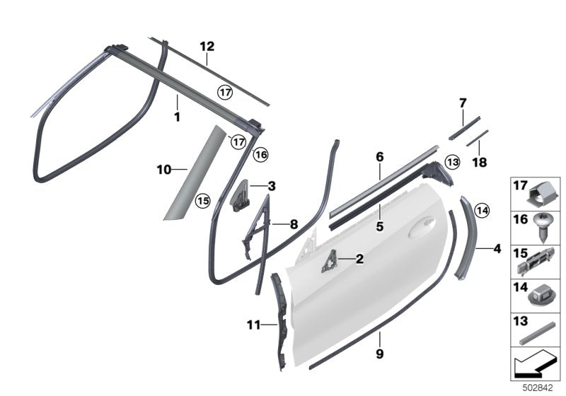 Genuine BMW 51337429645 G29 Seal, Outer Left Mirror Triangle (Inc. Z4 M40i, Z4 30i & Z4 20i) | ML Performance US US Car Parts