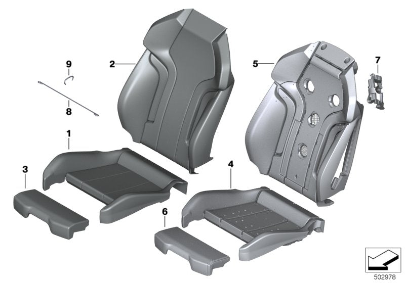 Genuine BMW 52108079412 Thigh Support TARTUFO (Inc. X3 M & X4 M) | ML Performance US US Car Parts