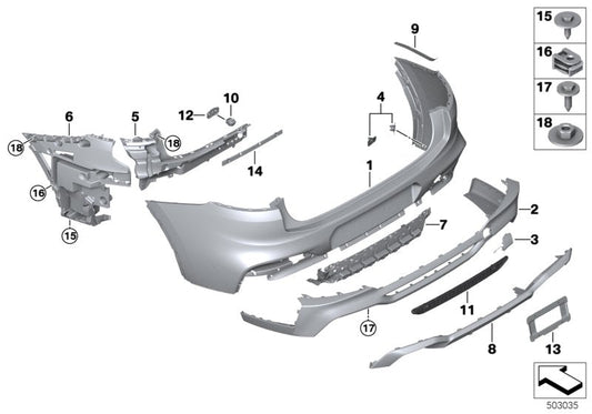Genuine BMW 51128075339 Mount For Contactless Opening Tailgate AHV (Inc. X4 M) | ML Performance US US Car Parts
