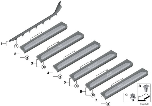 Genuine BMW 51479478347 F91 M Sill Trim, Illuminated, Front Left M8 COMPETITION (Inc. M8) | ML Performance US US Car Parts