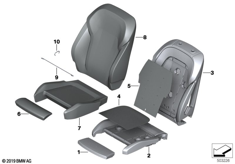 Genuine BMW 52107472510 G01 G02 Cover, Comfort, Seat, Perf. Leather MOKKA (Inc. X4) | ML Performance US US Car Parts