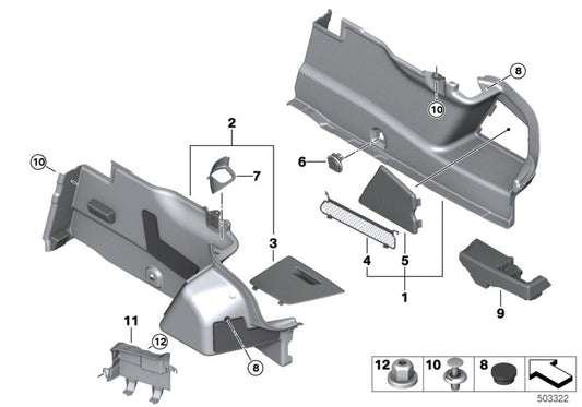 Genuine BMW 51477481099 F93 G16 Cover Panel For Hinge Bracket Left (Inc. 840dX, 840i & 840iX) | ML Performance US US Car Parts