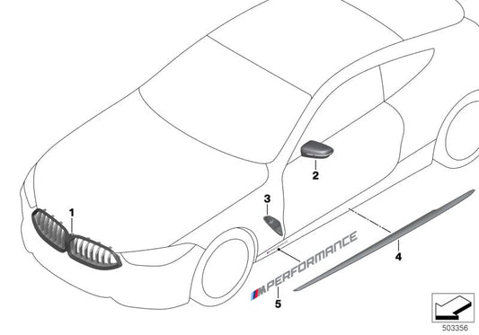 Genuine BMW 51132466813 G14 G16 G15 Trim Air Duct Side Panel Cfrp, Left M PERFORMANCE (Inc. 840iX, 840i & M850iX) | ML Performance US US Car Parts