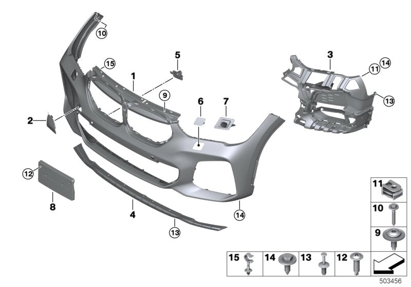 Genuine BMW 51119883618 Front Towing Hitch Cover M (Inc. X1) | ML Performance US US Car Parts